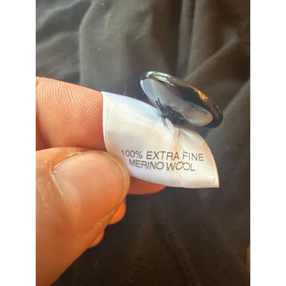 Turnbury Mens Extra Fine Merino Wool Sweater Black Size L - Picture 4 of 6